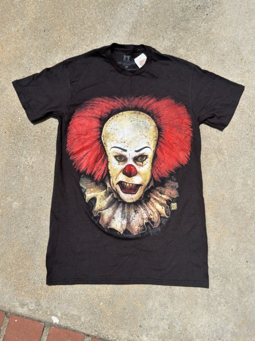 NWT Spencers IT The Movie Pennywise Clown Big Chris Art T-Shirt Black Size S